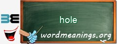 WordMeaning blackboard for hole